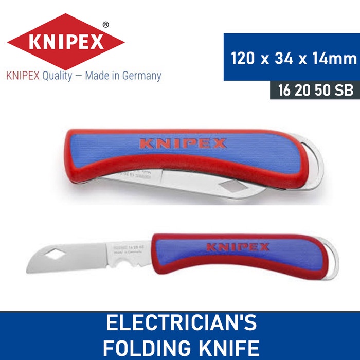 

KNIPEX Pisau Cutter 16 20 50 SB Folding Knife for Electricians