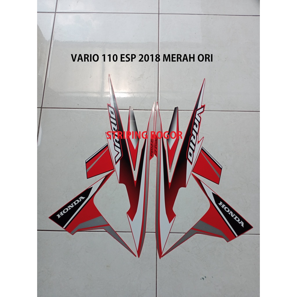 Stiker sticker Striping Motor Honda vario 110 ESP 2018 Merah