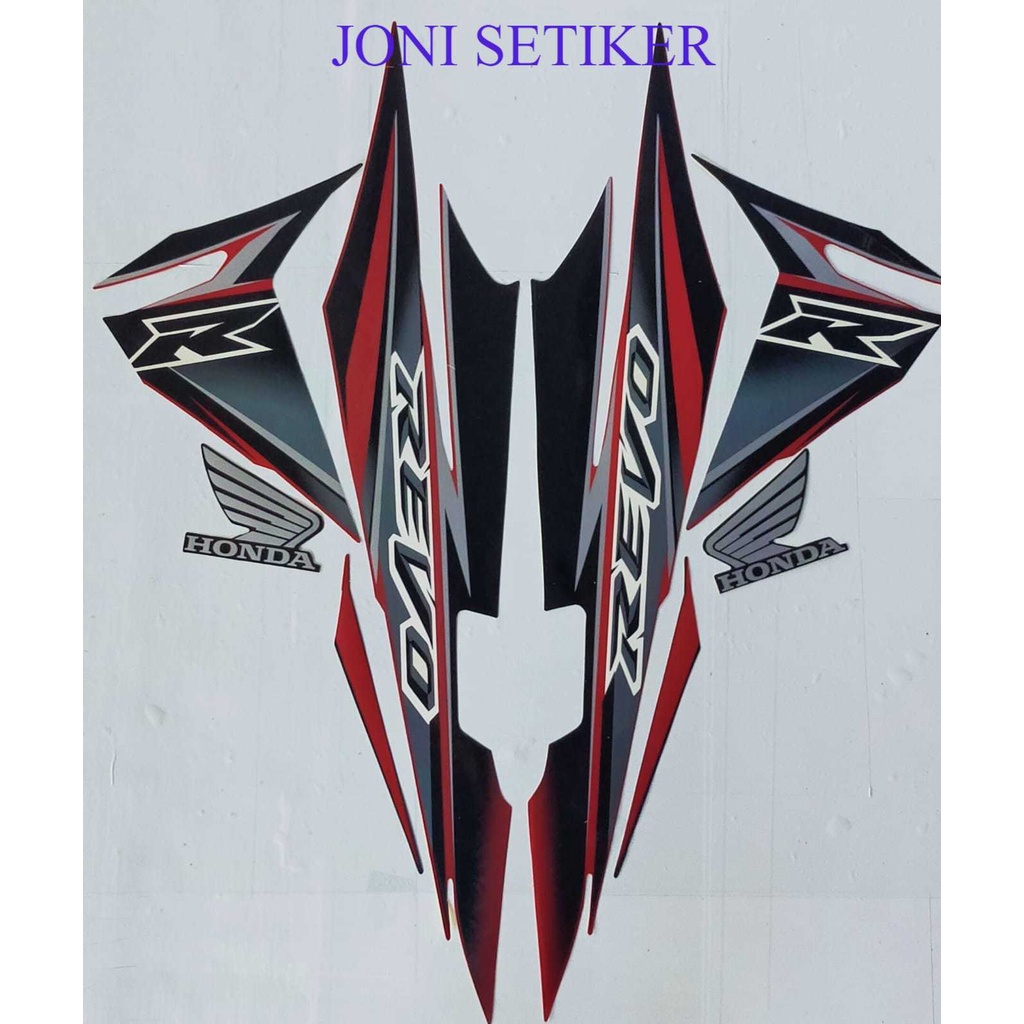 Stiker Striping Les Lis Bodi Motor Honda Revo Lama Tahun 2008 Merah/STICKER FULL SET STRIPING LIST B