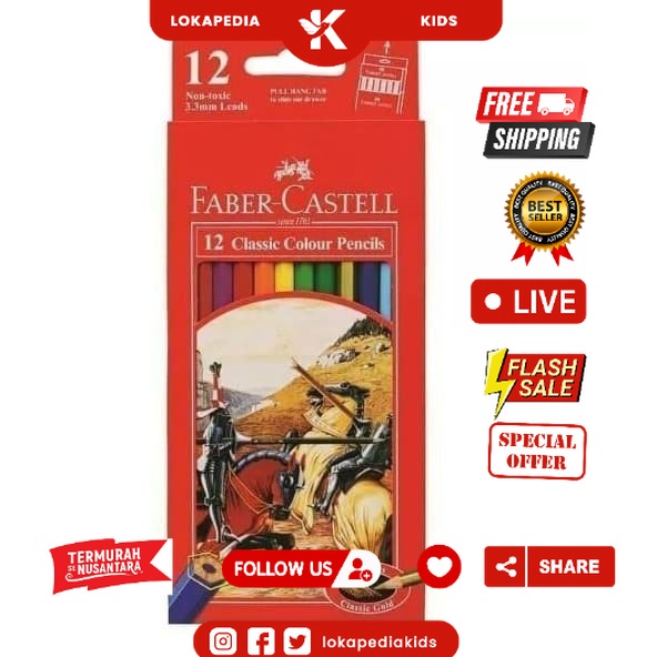 

PENSIL WARNA FABER CASTELL 12 WARNA CLASSIC