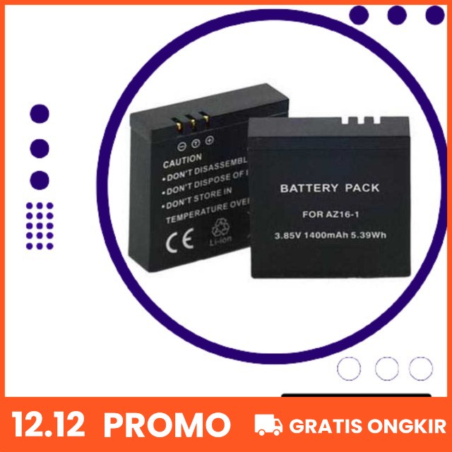 Baterai / Battery Xiaomi Yi 2 4K 1400mAh - AZ16-1