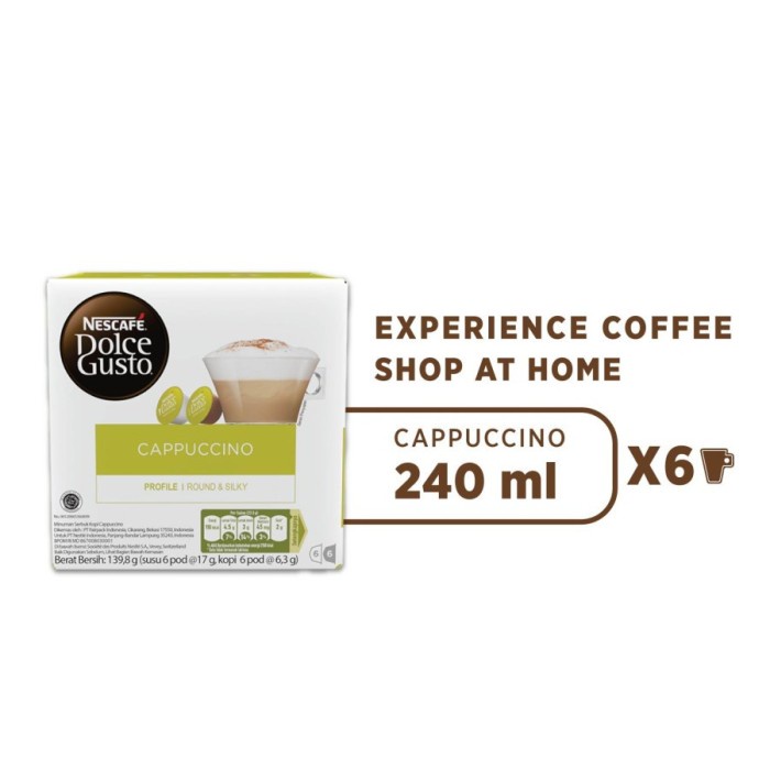 

Nescafe Dolce Gusto Cappuccino 16 Capsule | Coffee Kapsul Kopi - ISI 12 / Jul 24
