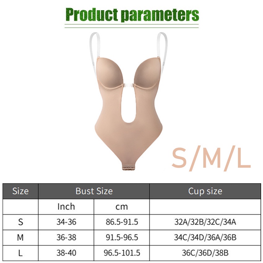Women Shapewear Bodysuit Shapewear Deep V-Neck Body Shaper Backless V Bra Backless Bodysuit Korset