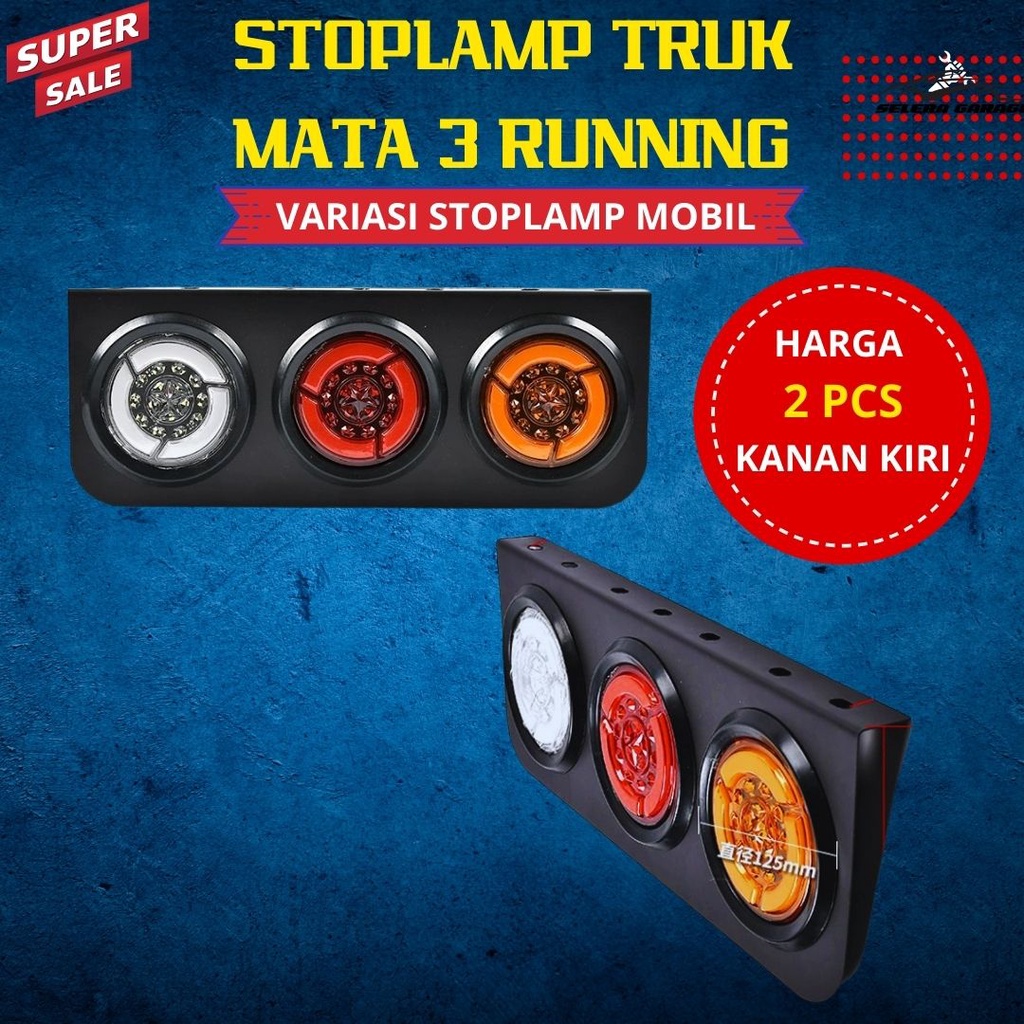 Stoplamp Truk Running 3 Sepasang Variasi Anti Air Lampu Belakang Truk Canter Truk Hino Fuso Universa