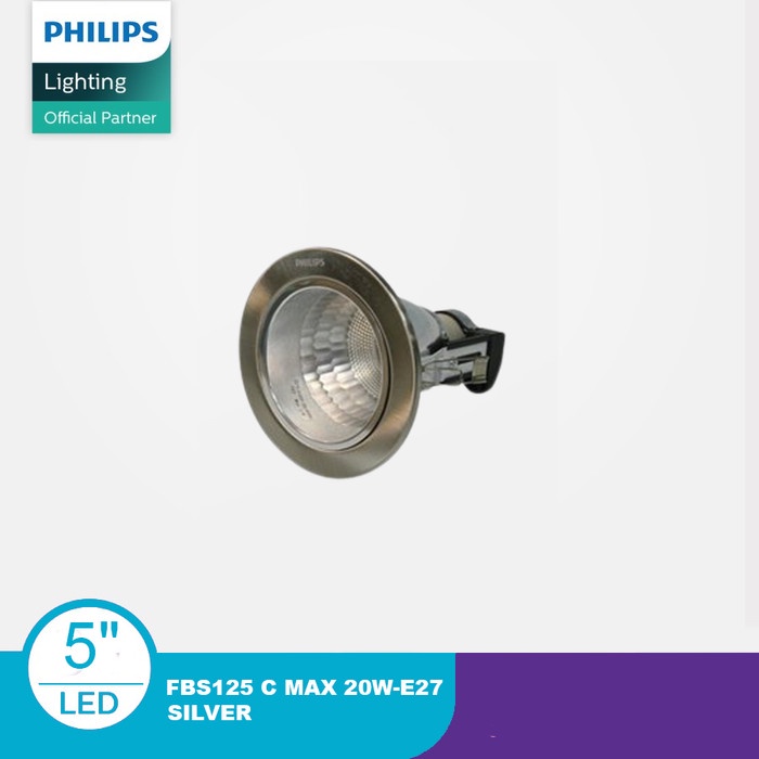 PHILIPS Kap Lampu FBS125 C MAX 20W E27 220 240V SILVER