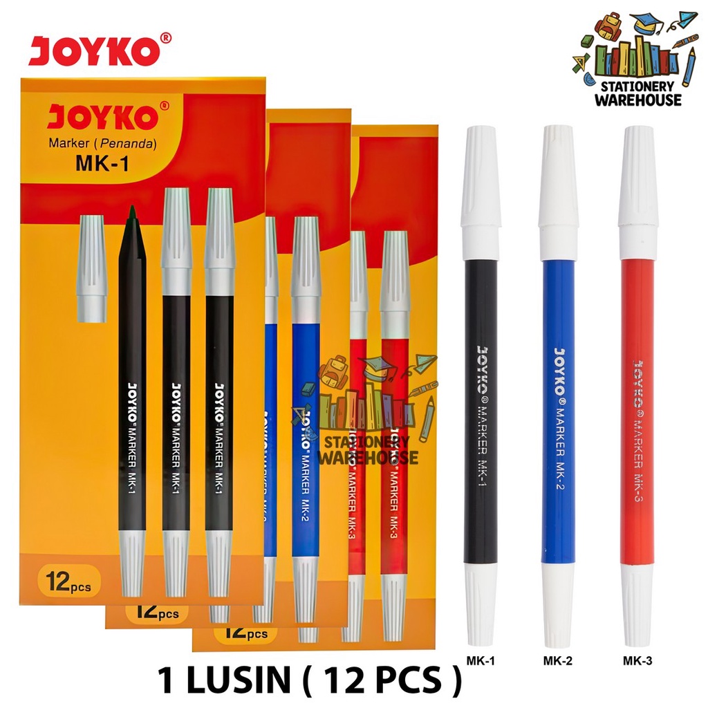 

Marker / Penanda / Spidol Joyko Hitam MK-1 Biru MK-2 Merah MK-3 1 BOX