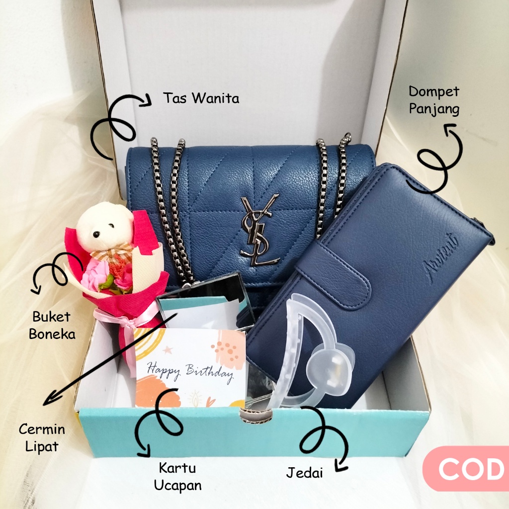 

Hampers kado surabaya set kado ulang tahun tas wanita navy hadiah ulang tahun cewek kado pernikahan birthday gift murah