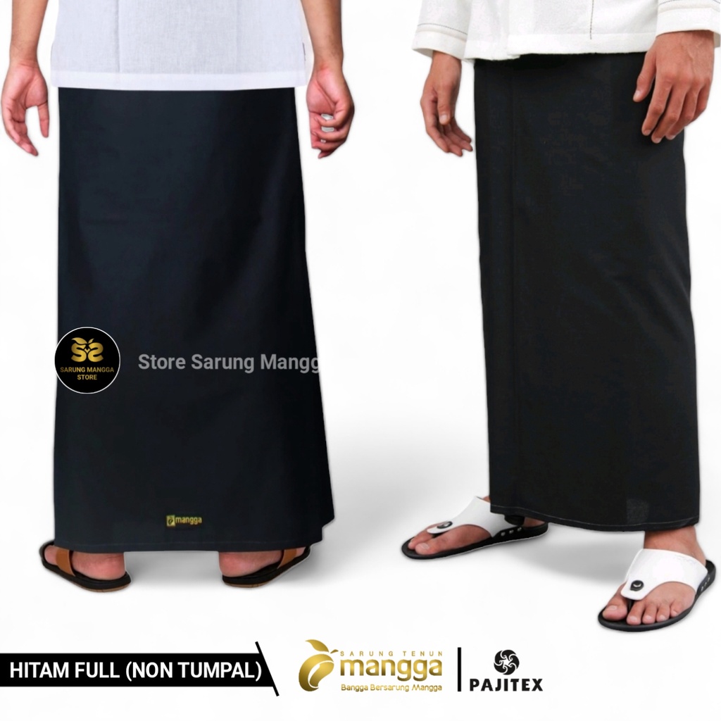Sarung Mangga Gold Hitam Polos Full Dewasa Sarung Pria Hitam Polos