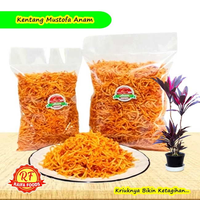 

Keripik Kentang Mustofa 1kg, Kentang Goreng Kering Pedas Manis Original Teri Kacang Snak Stik Balado