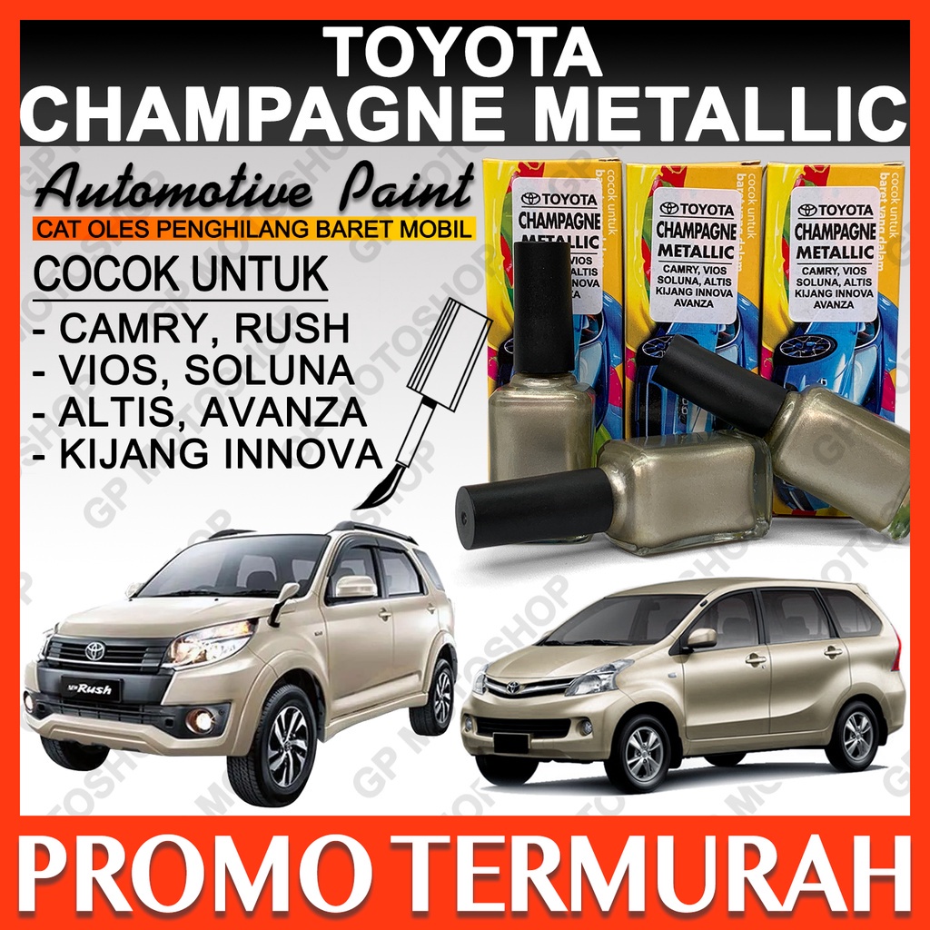 TOYOTA SILVER CHAMPAGNE METALLIC CAT OLES PENGHILANG BARET MOBIL  GORES CAT KUNING METALIK GOLD