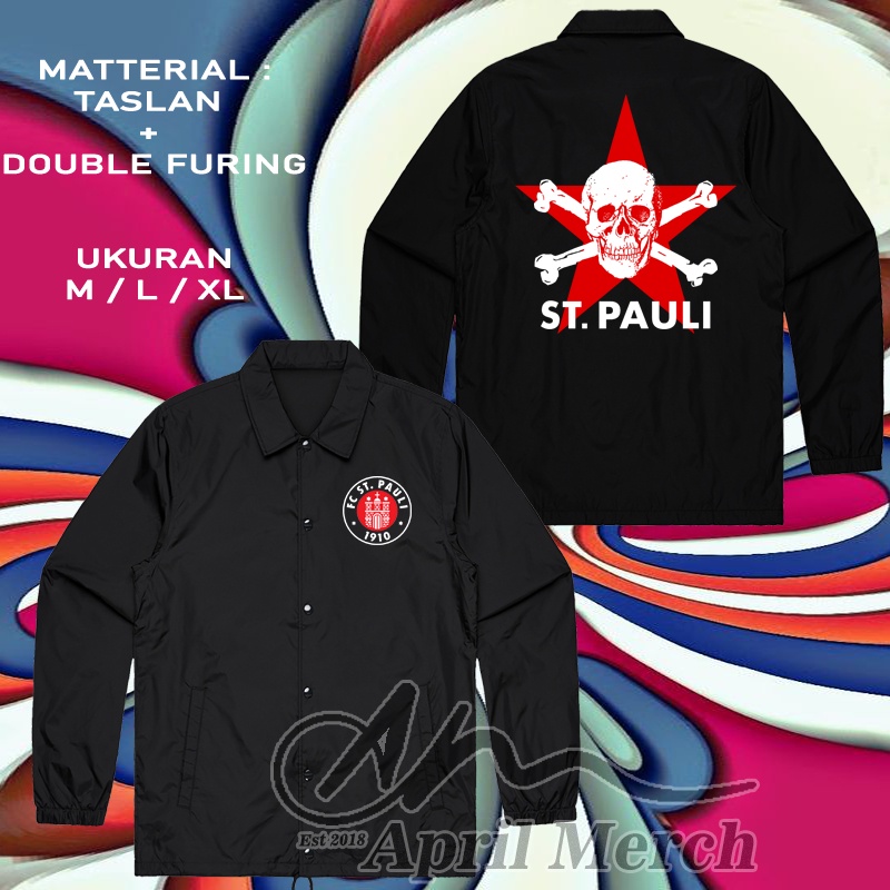 jaket coach pria St Pauli Punk Football - jaket coach st pauli Parasut