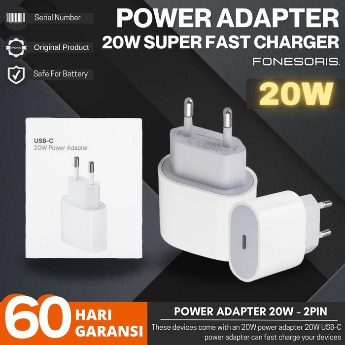 Adapter iPhone 13 Mini Pro Max Kepala Charger Casan 20W Original Apple