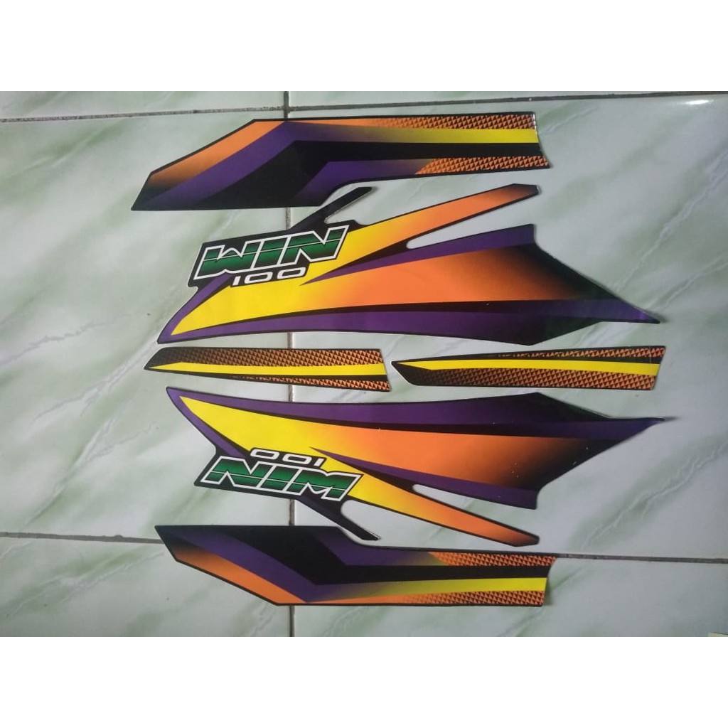 stiker striping honda win 100 2004 hitam 23#