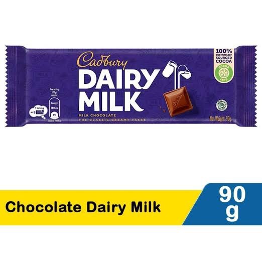 

Paket Cadbury Dairy Milk Chocolate 90 g x 2 pcs