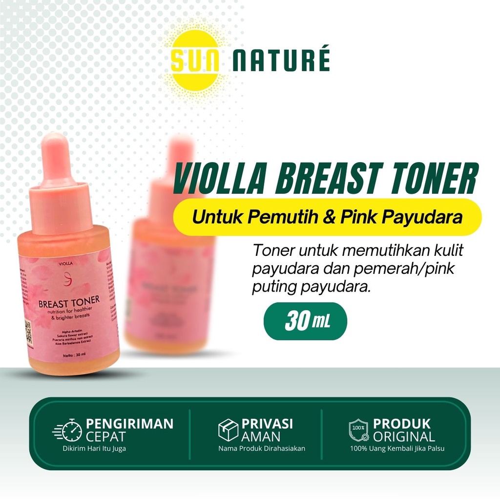 VIOLLA Breast Toner Pemutih Kulit Payudara Pink Puting Payudara Super Cepat & Permanen