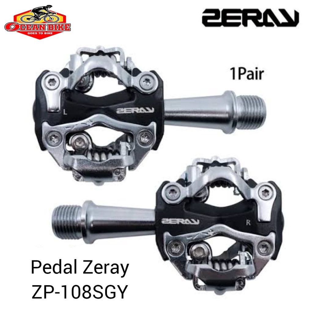 ZERAY Pedal Cleat Sepeda Gunung Cleat MTB ZP-108SGY Grey / black - Oceanbike Ocean bike