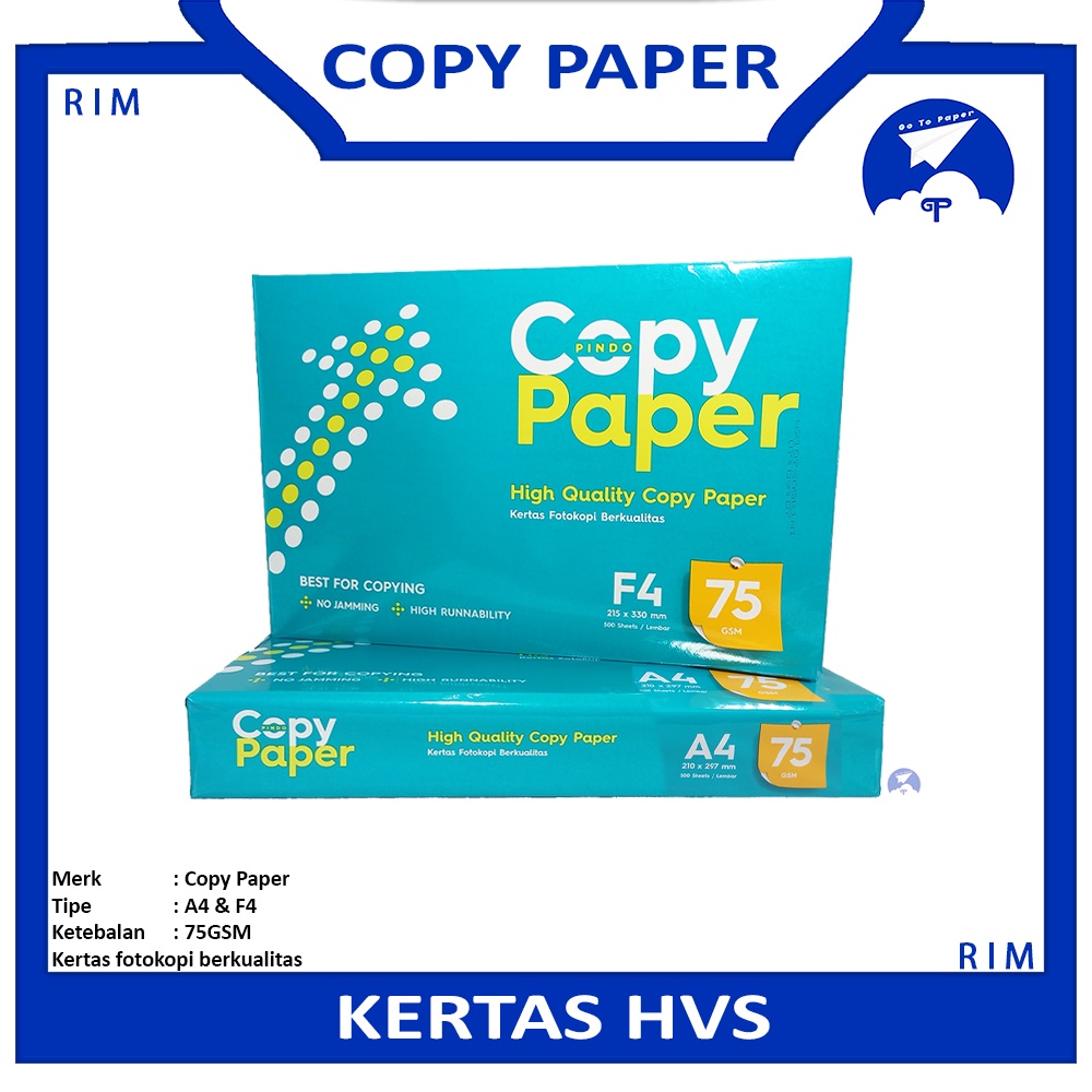 

Copy Paper - Kertas Fotokopi HVS A4 & F4 75 Gram - Rim