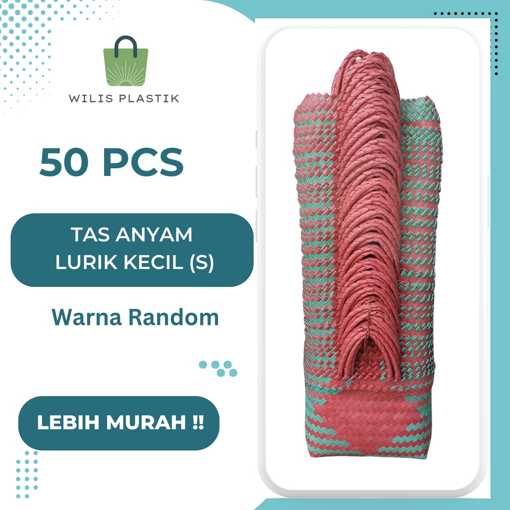 

PAKET MURAH 50 PCS Tas Anyam Plastik Lurik Kecil Hampers Parcel Bingkisan Hantaran Belanja Pasar