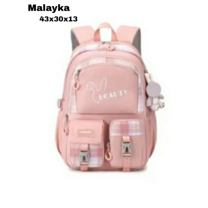 Tas Ransel TK SD SMP Tas Kelinci Polos Tas Anak Perempuan Tas Sekolah - Pink