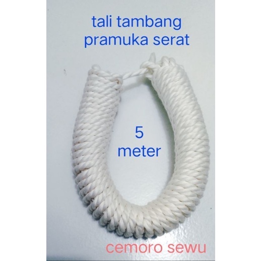 

tali tambang pramuka 5 meter(kecil) dan 10 meter(serat besar) serat besar bahan serat ukuran siaga