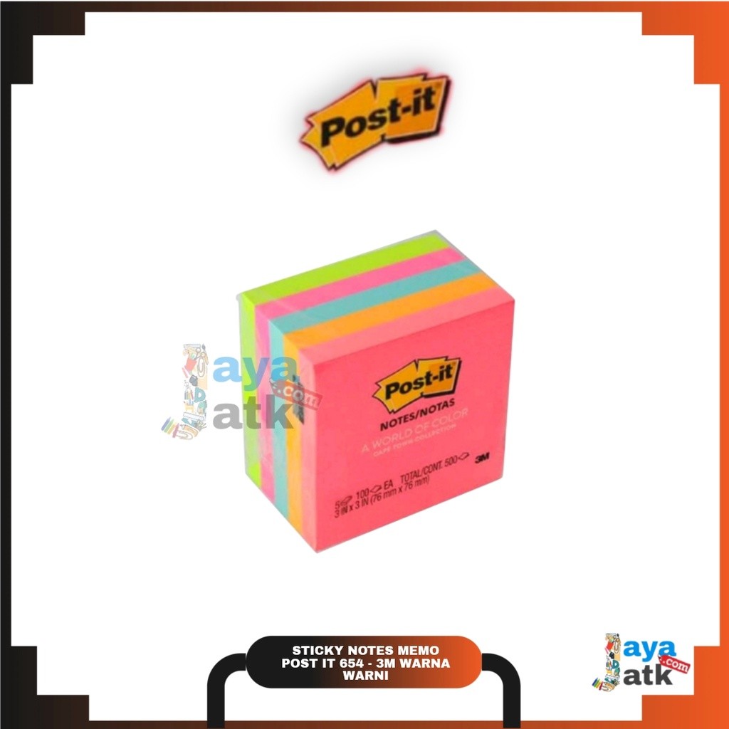 

(SET) Sticky Notes Memo Post It 654 Warna Warni - 3M