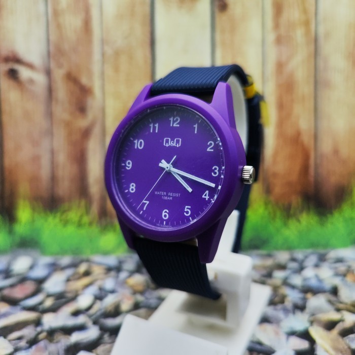 Q&Q QQ Analog Jam Tangan Pria Karet Biru VS12J012Y Original - VS12J008Y /Update 2025