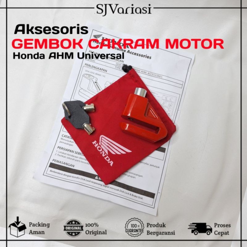 Gembok Kunci Cakram Motor Ori Honda AHM Bisa Semua Motor