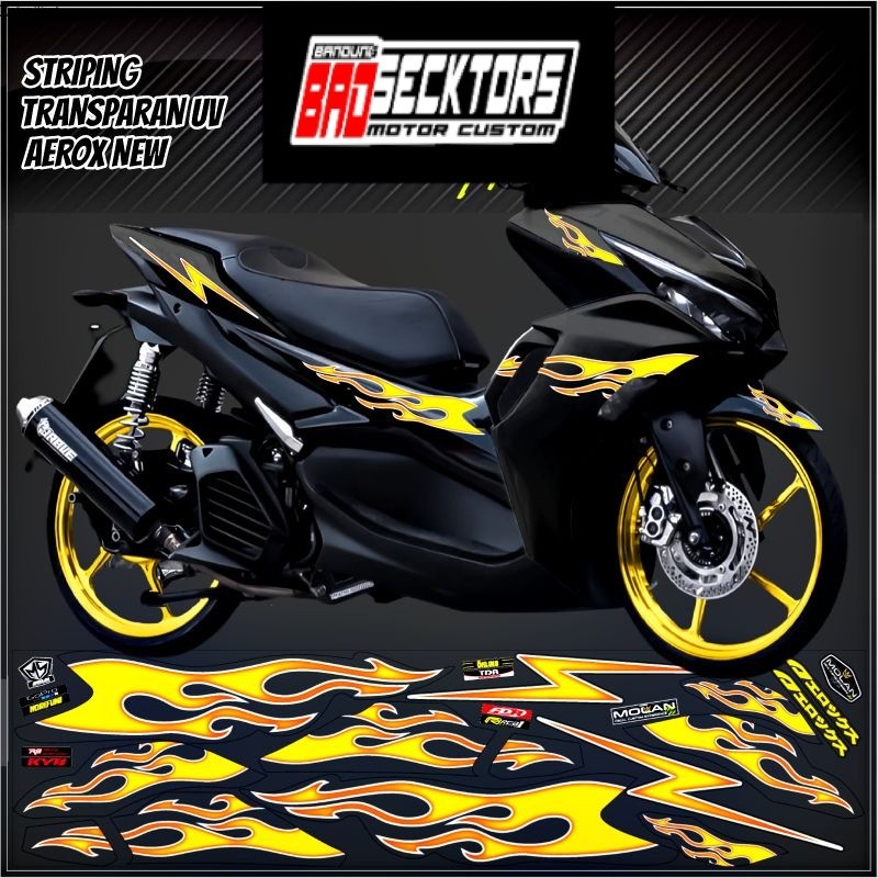 Decal Sticker Striping Variasi Transparan Uv Aerox New Api All New Aerox 155 Connected Api NVX 155 Y