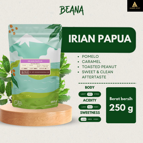 

Papua Irian Arabica Coffee Roasted Beans | Biji Kopi Bubuk 250gr - Beana Roastery Semarang