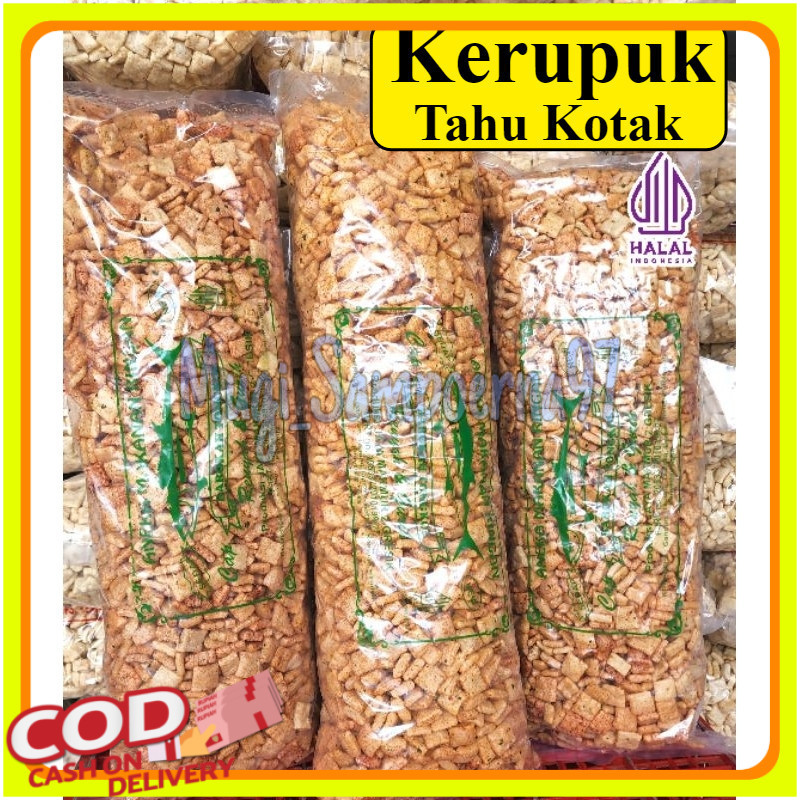 

1ball kerupuk tahu kotak pedas daun jeruk (1kg) camilan medan