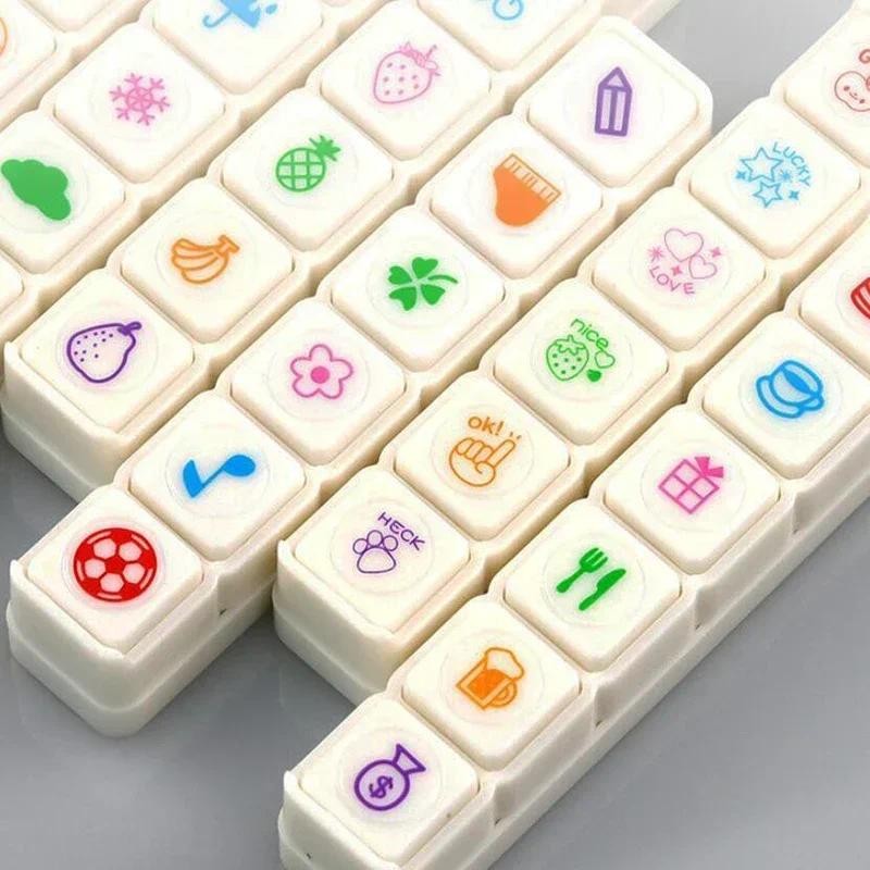 

6pcs/set Kawaii Cartoon Stamps Self Ink Press Reward Stamps Kids Encourage Seal DIY Inkpad Art Crafts Korean Stationery Office