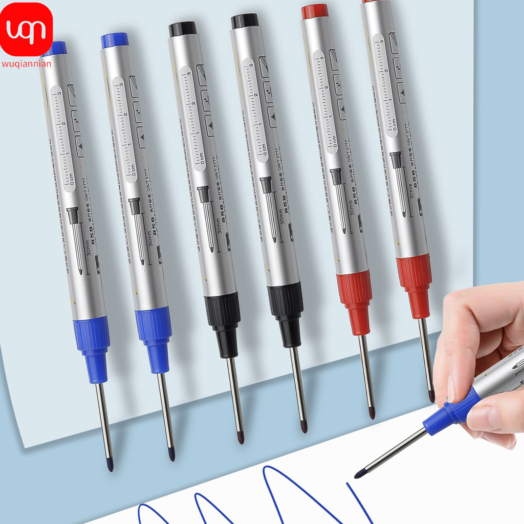 

3/1PCS Long Tip Marker Multi-purpose 30mm Deep Hole Carpenter Metal Punch Pen Waterproof Building Writing Office Tool