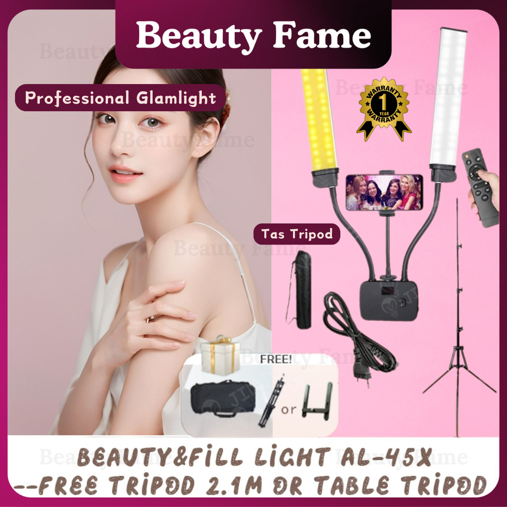 Beauty Fame ✨GARANSI 1 TAHUN✨Professional Glamlight Ring Light Tripod (Remote Control & Tripod tas) 