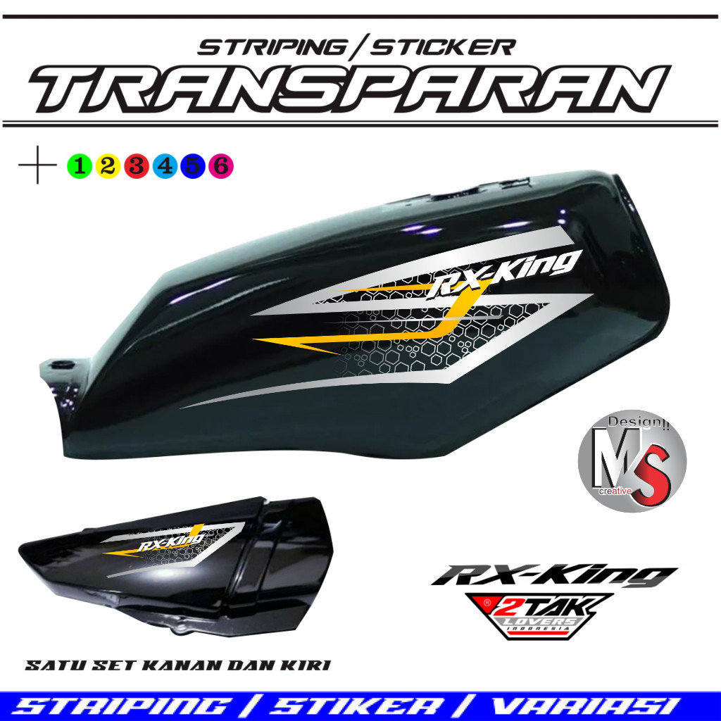 sticker rx king variasi transparan hologram aksesoris custome hitam original rx-k-2 / VARIASI KEREN