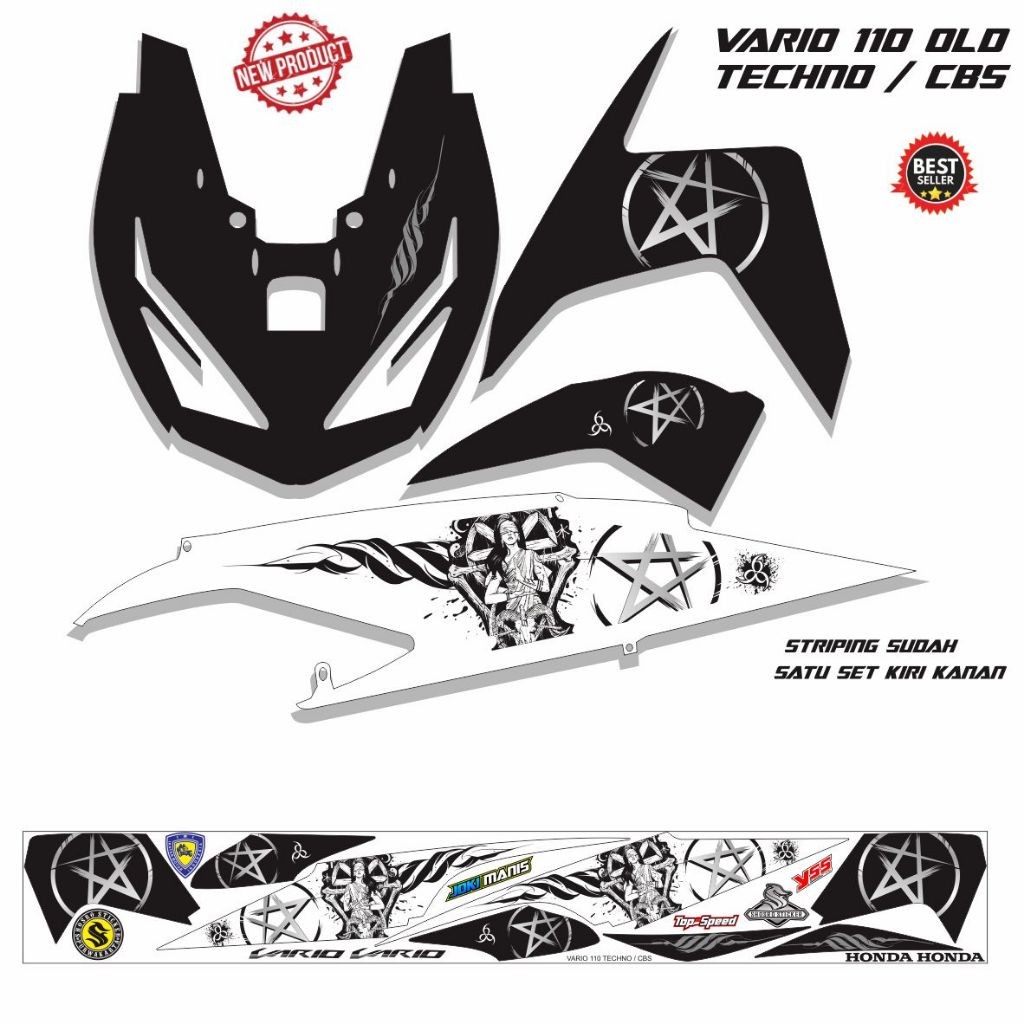 STRIPING MOTOR STICKER MOTOR VARIO TECHNO OLD 110 /STIKER STRIPING VARIO 110cc LAMA CARBU