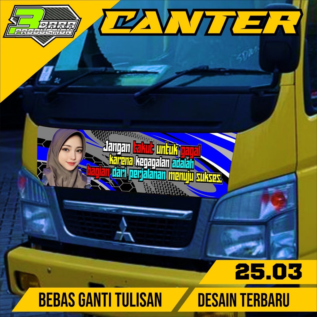 Stiker Kabin Depan Truck Canter Desain Terbaru Decal kabin Depan Truck Canter 25.03