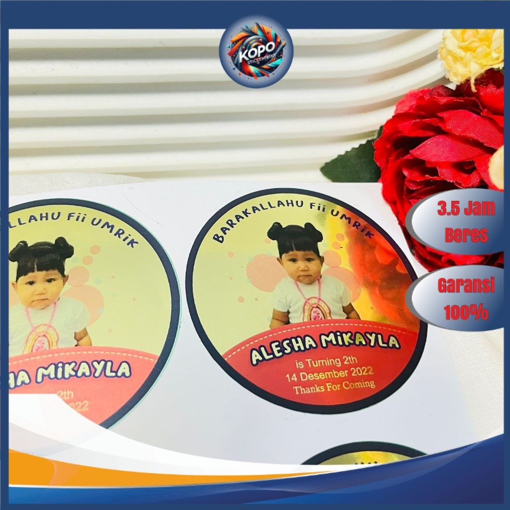 

KOPO 5-8 Stiker Gold/Silver Ulang Tahun Anak Sticker Label Undangan Happy Birthday Uk.Sedang