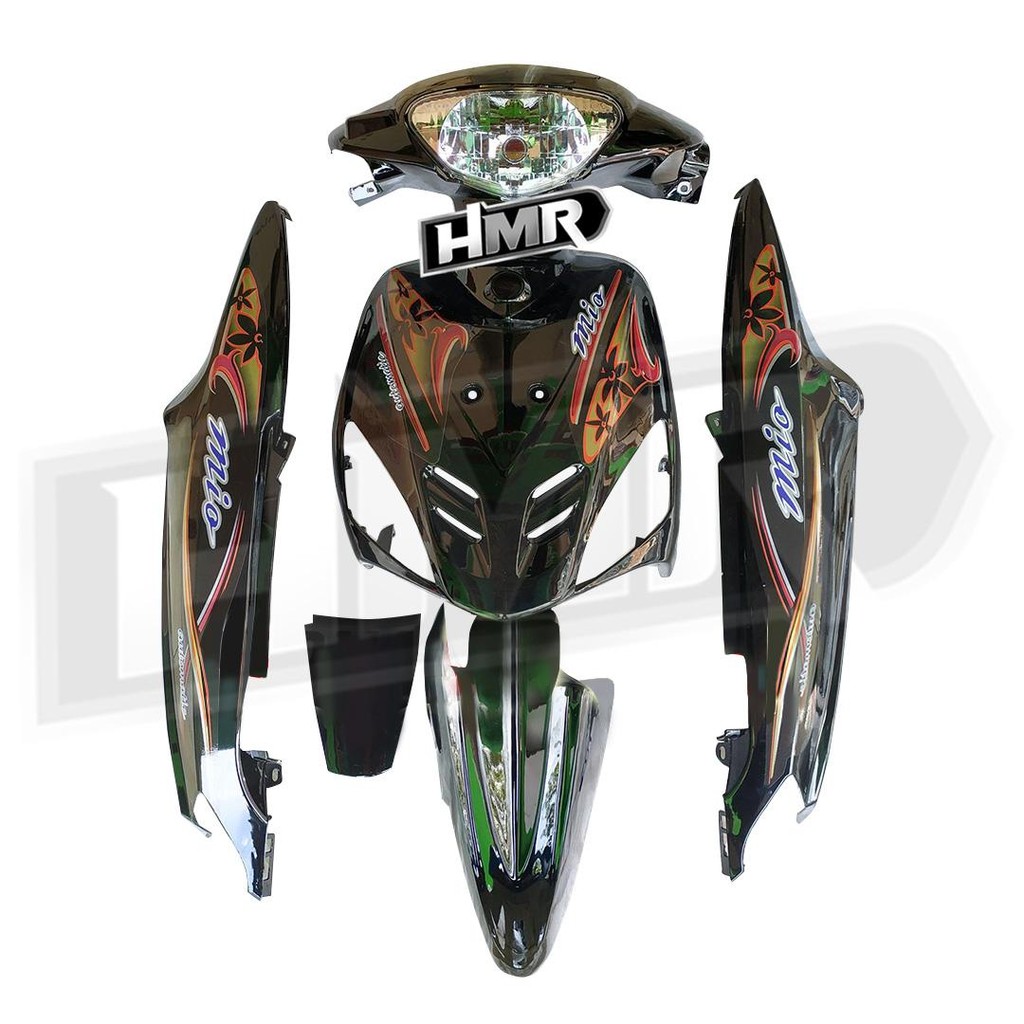 COVER BODY ALUS YAMAHA MIO SPORTY MIO LAMA PLUS STRIPING BATIK DAN REFLEKTOR DEPAN Spakbor Batok Tam