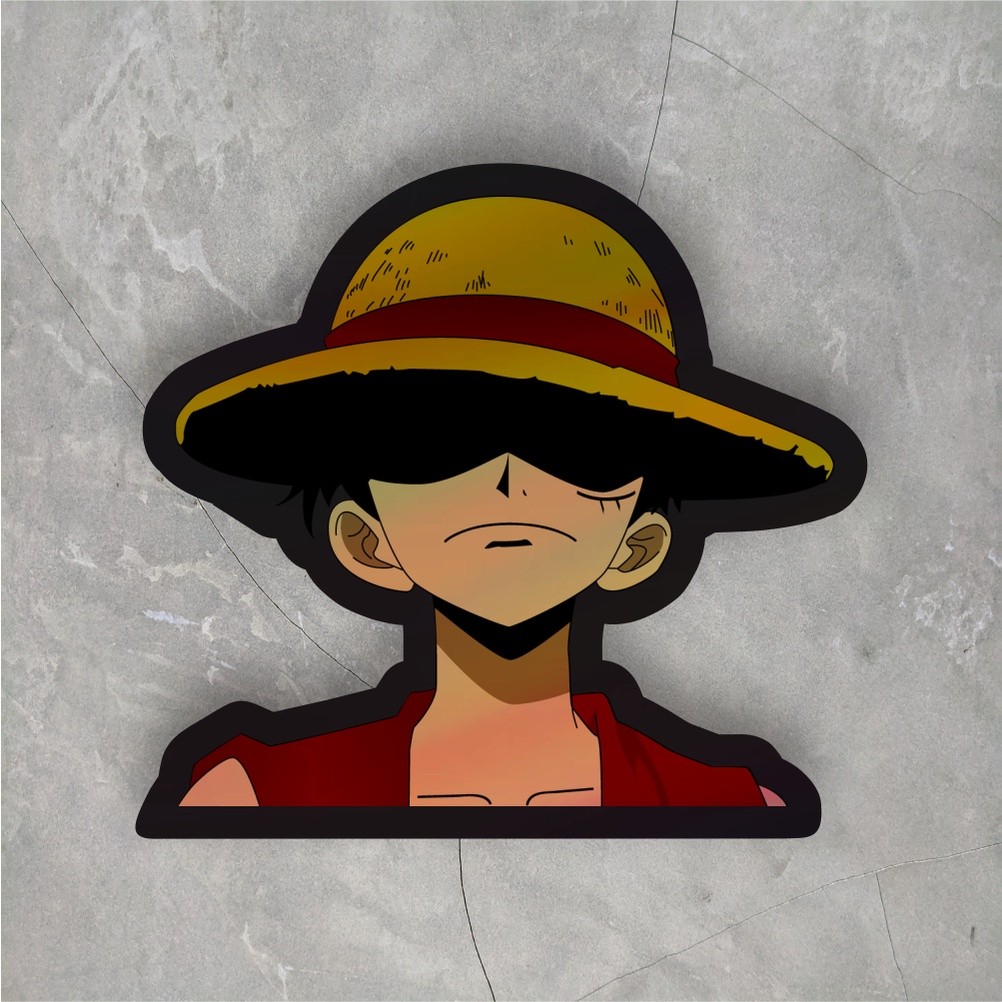 Sticker Hologram One Piece Monkey D Luffy | Sticker Case laptop & hp ukuran 7 cm
