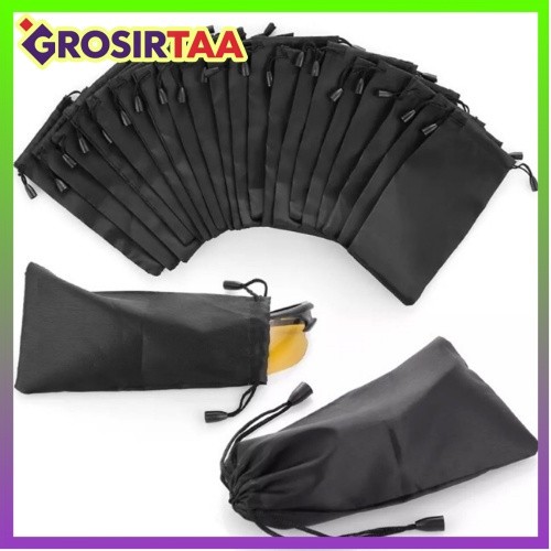 COD MAKASSAR  Sarung Kacamata / Pouch Kacamata / Sunglasses Bag / Tempat Kacamata Kain Serut / Sarun
