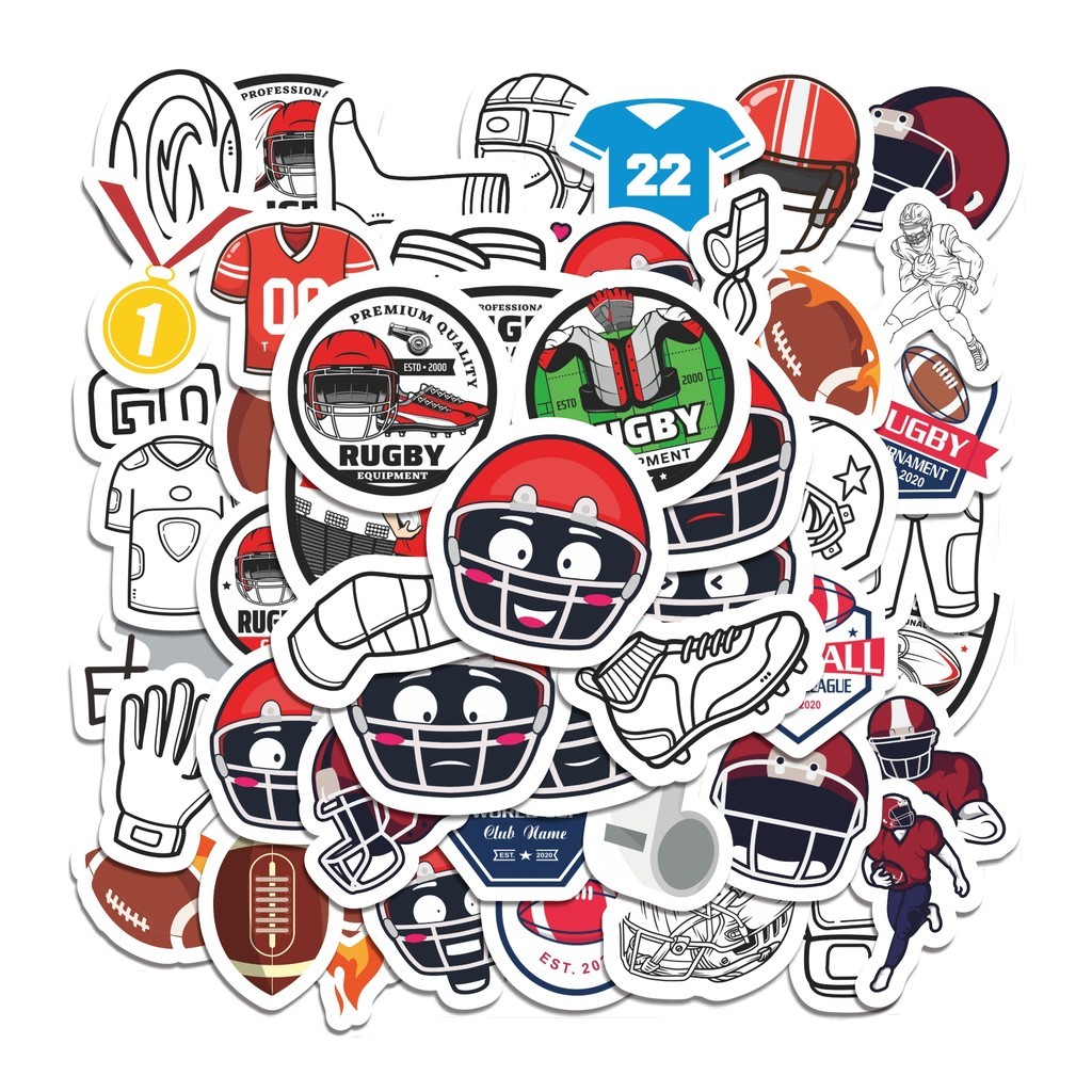 

COD 50 Pcs Stiker Olahraga Rugby Lucu Anti Air Untuk Dekorasi Notebook Sepeda Skateboard Handphone