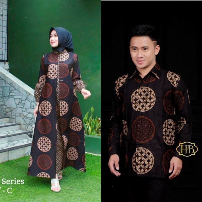 ✔VN.KIA✔ - BEST SELLER Baju dress gamis cardi wanita jumbo couple batik sarimbit kemeja pria - motif