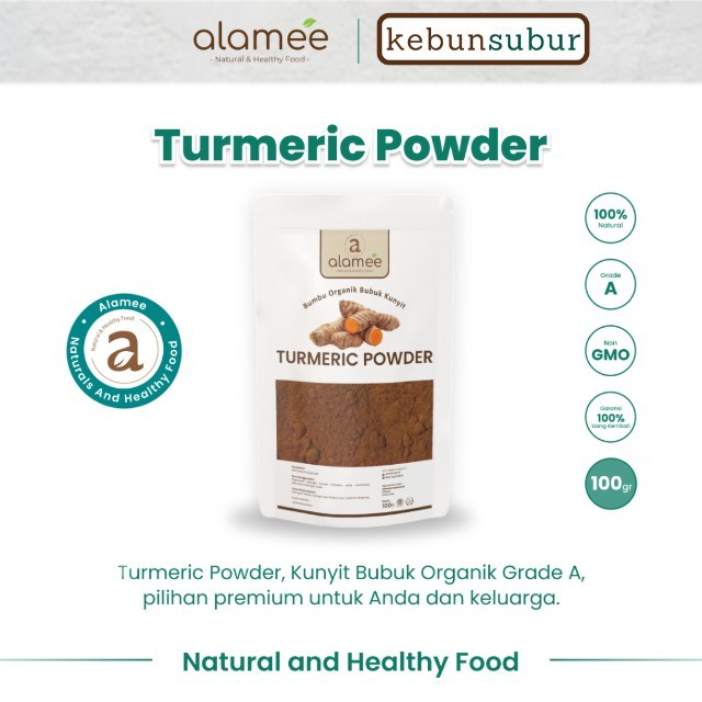 

ALAMEE Bubuk Kunyit Turmeric Powder Ground Bumbu Dapur Instan Organik Murni Asli Seasoning 100 Gram Kebunsubur