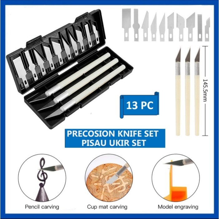 

SS3 Alat Pisau Ukir Pahat Sayat Kayu Kulit Acrylic IC Bonsai Mainan Set TOOL PART