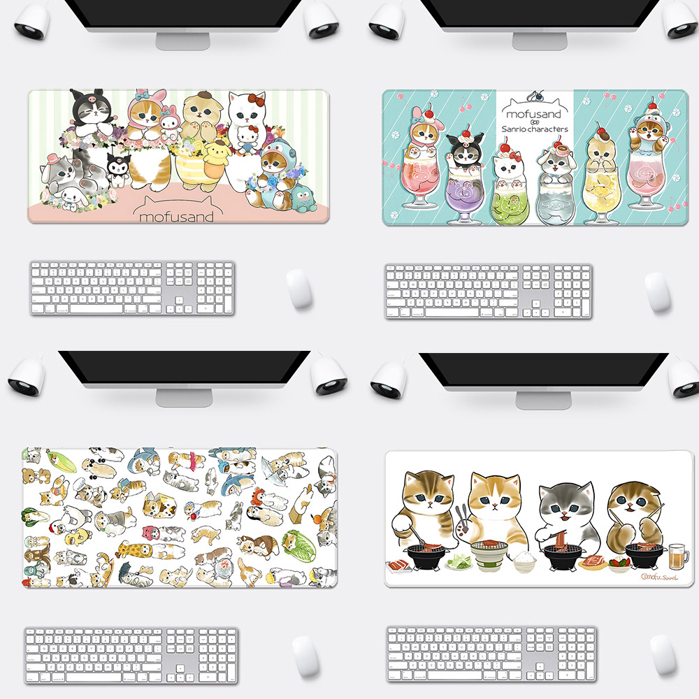 

Cute Anime Mofusands Mousepad HD Printing Computer Gamers Locking Edge Non-slip Mouse Pad XXL90x40cm Keyboard PC Desk Pad