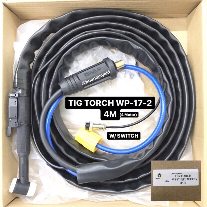 Tig Torch Stang Argon Tang Las Argon WP-17-2 Panjang Kabel 4 meter
