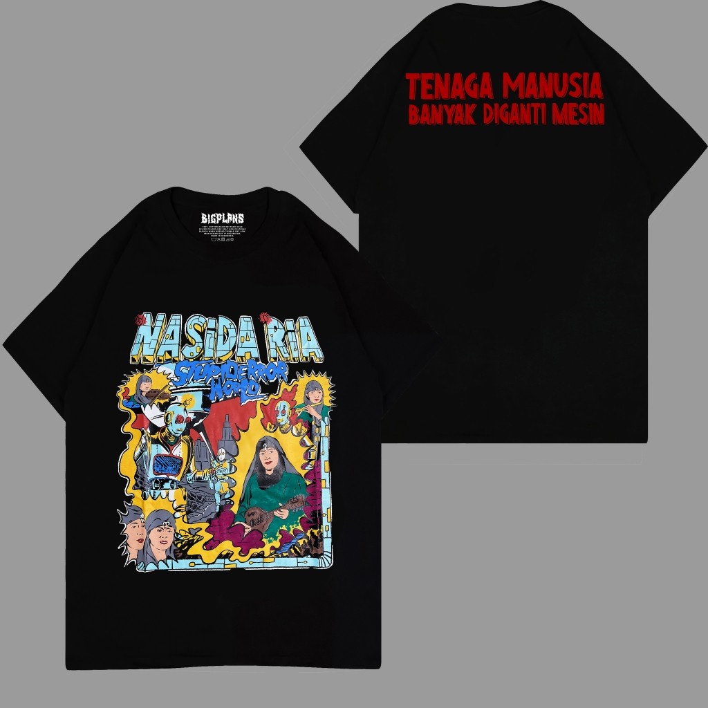 [FREE GIFT RANDOM] T SHIRT NASIDA RIA tenaga manusia banyak diganti mesin / kaos band nasidaria / ka