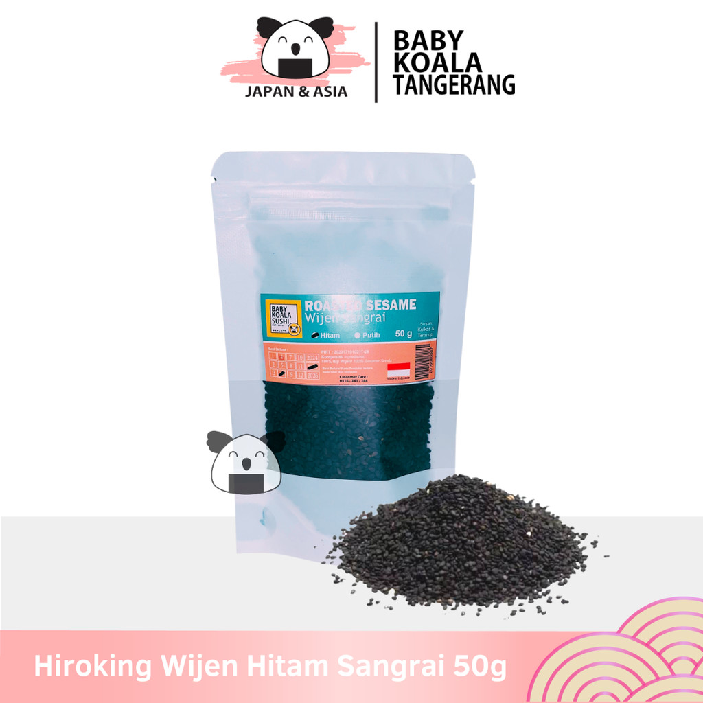 

Hiroking Biji Wijen Hitam Sangrai 50 g Halal │ Roasted Black Sesame Seed for Sushi Ramen-BKT