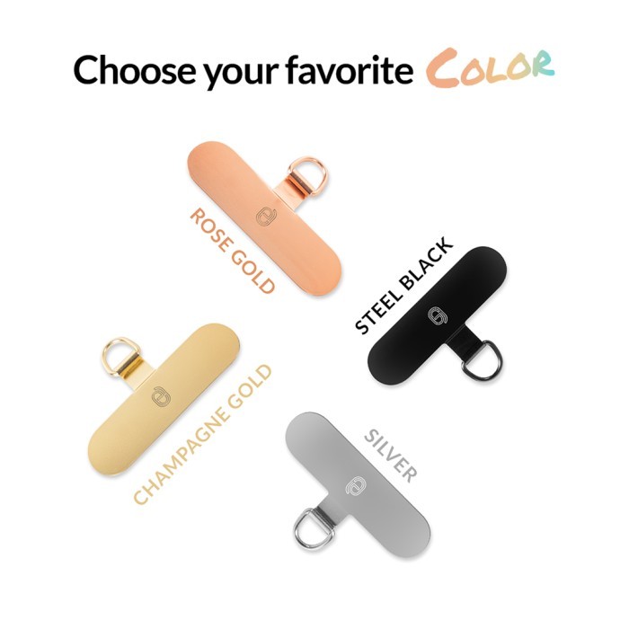 

[BIG SALE] Uneed Stainless Steel Phone Lanyard Gasket / Patch / Clip / Strap Tali Gantung Hp - UST203 - Champagne Gold