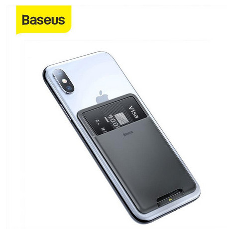 

[BIG SALE] BASEUS STICKY CARD HOLDER DOMPET KARTU TEMPELAN HP PEREKAT POCKET HP - Abu-abu